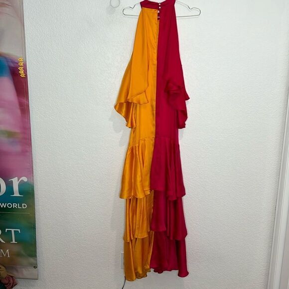 NWT Anthropologie Pinnacle by Shruti Sancheti Colorblock Ruffle Dress Large - Picture 8 of 16